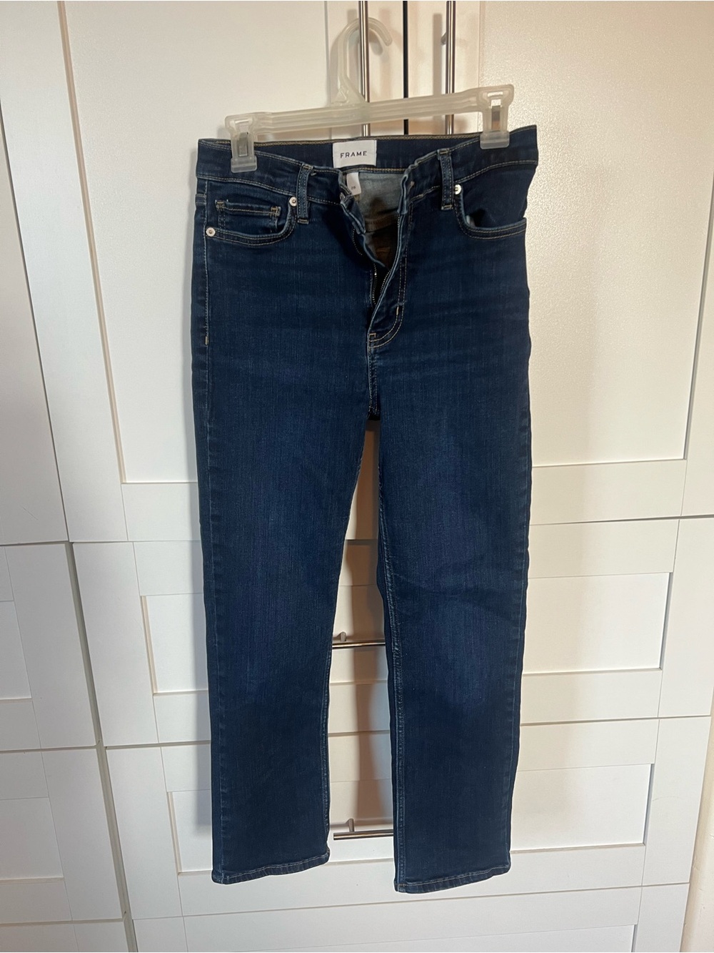 Frame Denim Indigo Straight-Leg crop Women's Jeans